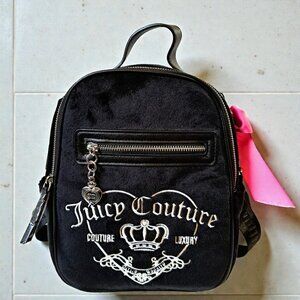 Juicy Couture Black/Pink Girlie Royalty Medium Backpack NWT